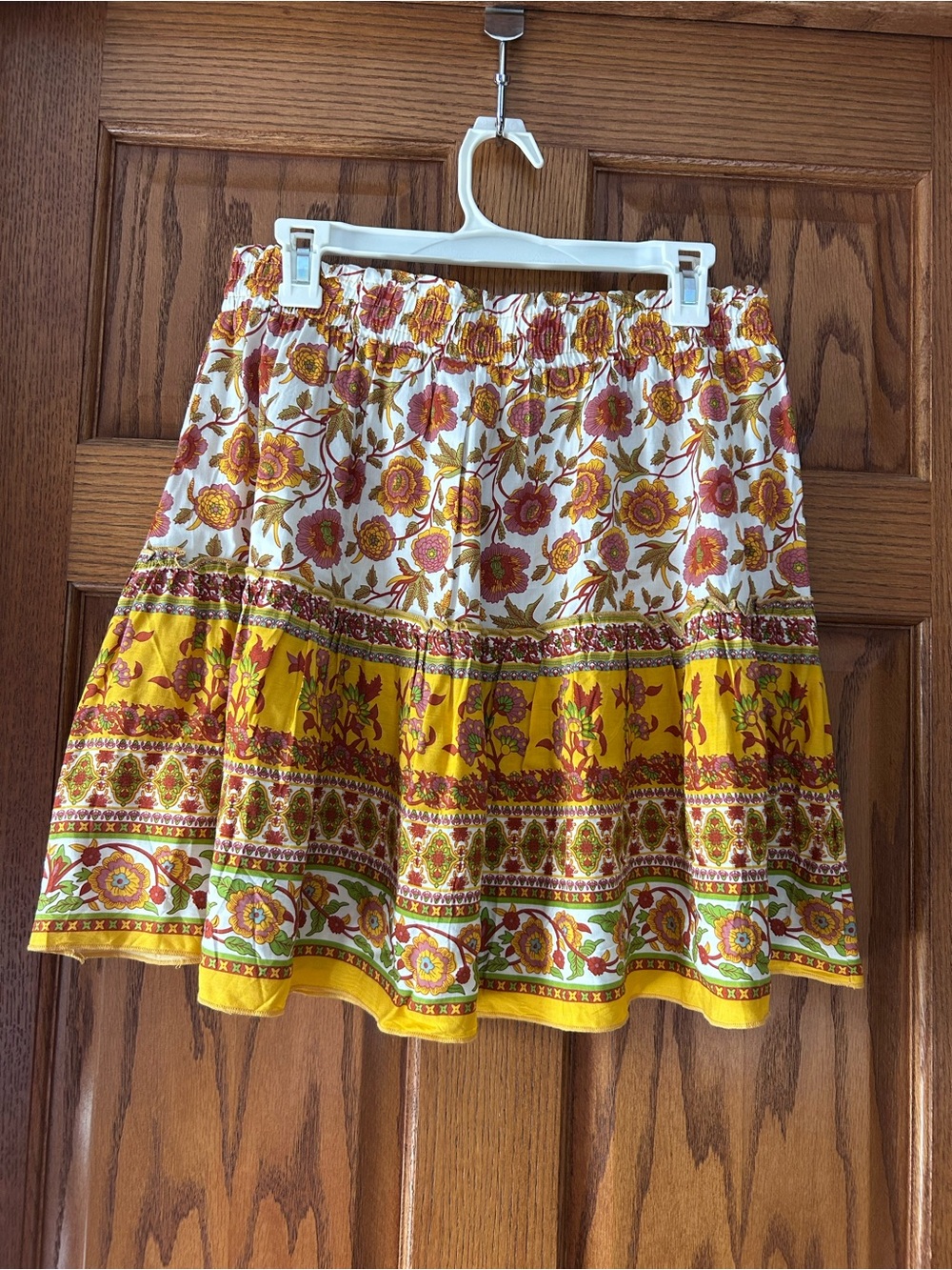 Floral Tiered Skater Skirt - Yellow & White - Picture 4 of 4